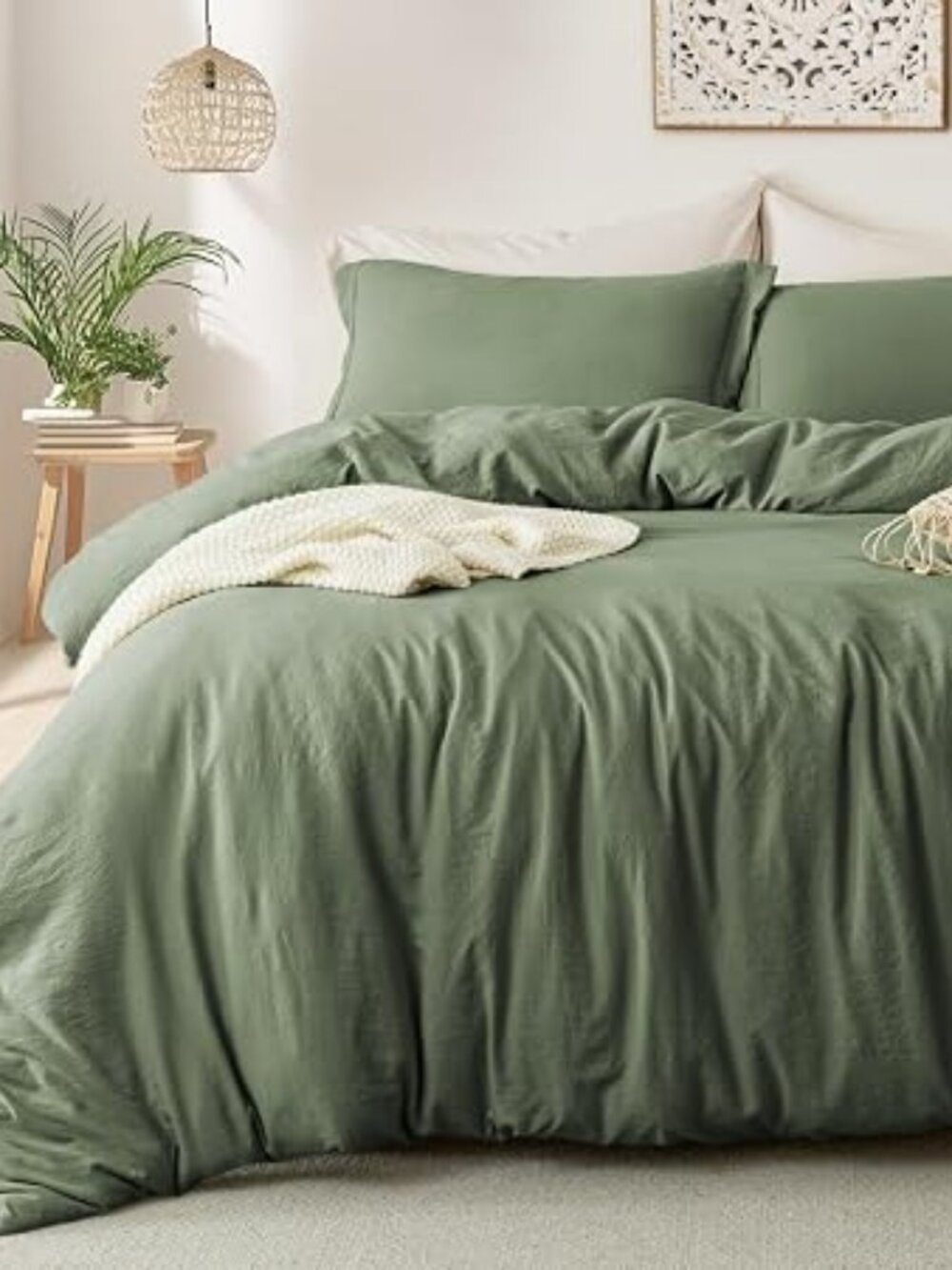 Olive Green Duvet Set 3 Pieces - N9637